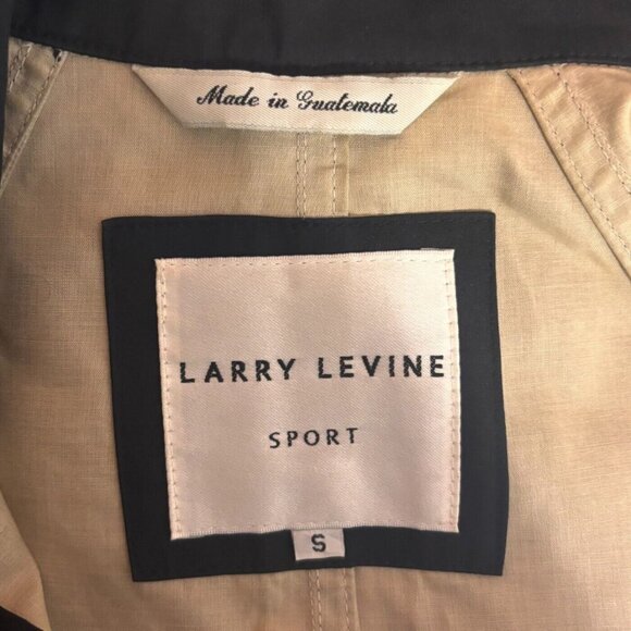 Larry Levine SPORT Trench Coat Rain Jacket Womens Small Black Lined Button Close - Picture 5 of 5